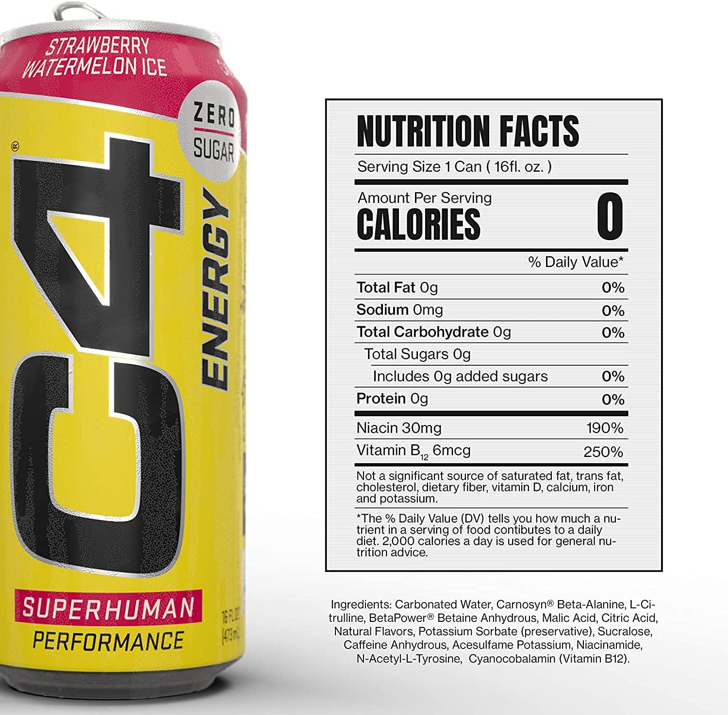 Cellucor C4 Energy Drink， STARBURST Strawberry， Carbonated Sugar Free Pre Workout Performance Drink with no Artificial Colors or Dyes， Pack of 12 - Image 6